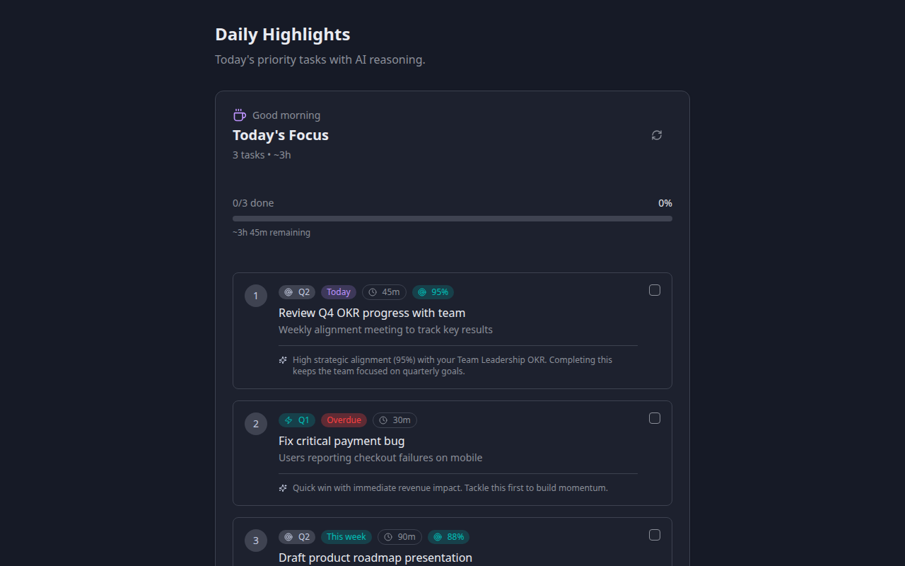 Daily Highlights View